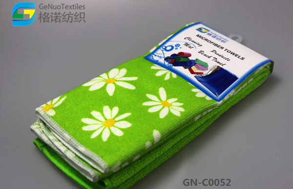 daisy print tea towel